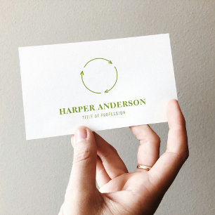 Carte De Visite Logo de recyclage vert minimal moderne   Écologiqu