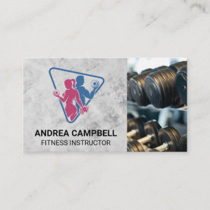 Carte De Visite Logo de remise en forme   Poids de la salle de gym
