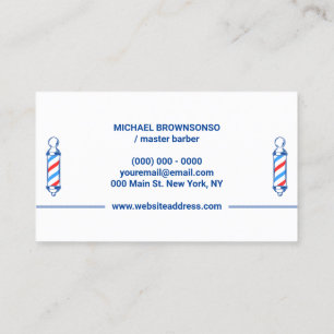 Carte De Visite Logo de rendez-vous au poteau de barbier