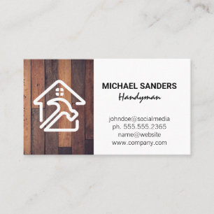 Carte De Visite Logo de réparation à domicile Bois