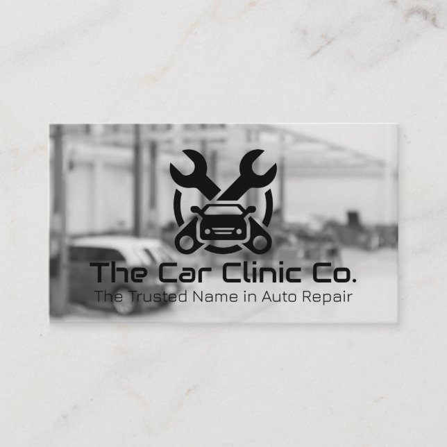 Carte De Visite Logo de réparation mécanique | Garage (Devant)