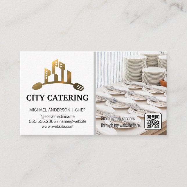 Carte De Visite Logo de restauration | Configuration du plateau de (Devant)