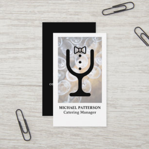 Carte De Visite Logo de restauration en verre de vin   Banquet