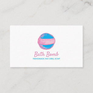 Carte De Visite Logo de savon naturel bleu rose Spa Bath Bomb