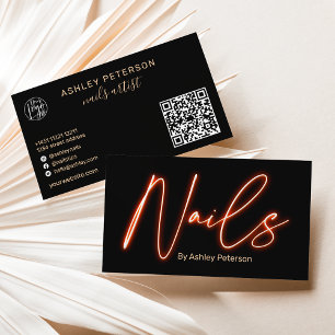 Carte De Visite Logo de script qr code