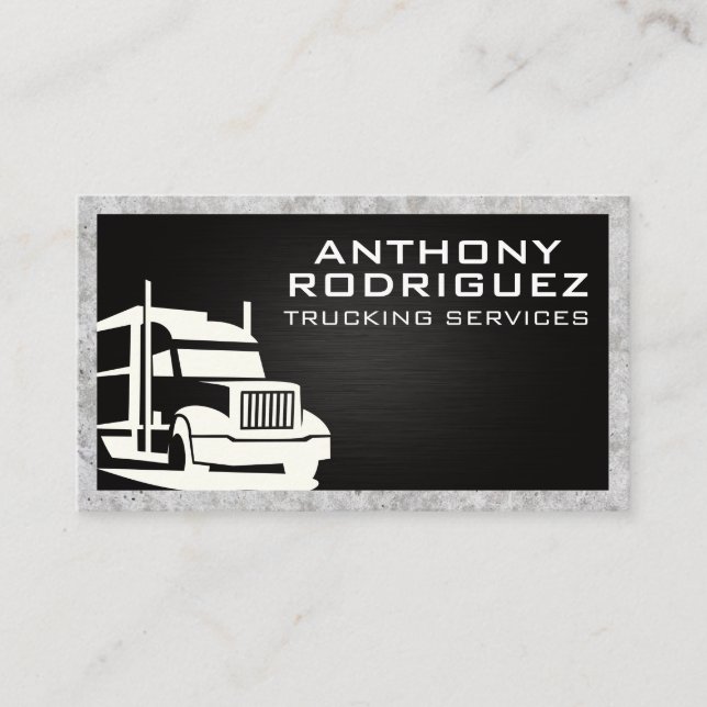 Carte De Visite Logo de semi-camion | Camionnage | Bordure en béto (Devant)