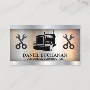 Carte De Visite Logo de semi-camion   Dépouille   Metallique
