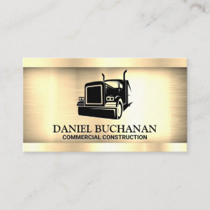 Carte De Visite Logo de semi-camion Or métallique