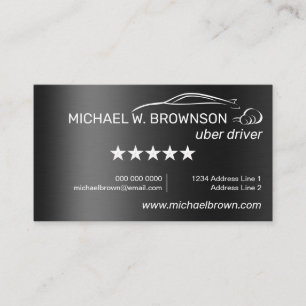 Carte De Visite Logo de service d'automobile en gris métallique