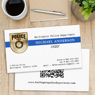 Carte De Visite Logo de service de police personnalisé Force de l'