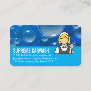 Carte De Visite Logo de services de ménage Bulles de savon
