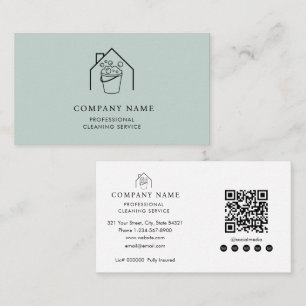 Carte De Visite Logo de services de nettoyage professionnels Moder