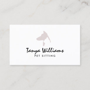 Carte De Visite Logo de silhouette de chat de chien pour garde d'a