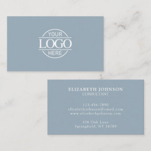 Carte De Visite Logo de société bleu poussiéreux professionnel mod