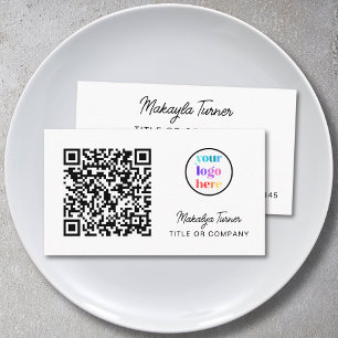 Carte De Visite Logo de société Code QR Moderne Professionnel