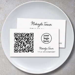 Carte De Visite Logo de société de code QR moderne professionnel