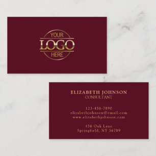Carte De Visite Logo de société professionnel rouge Bourgogne mode