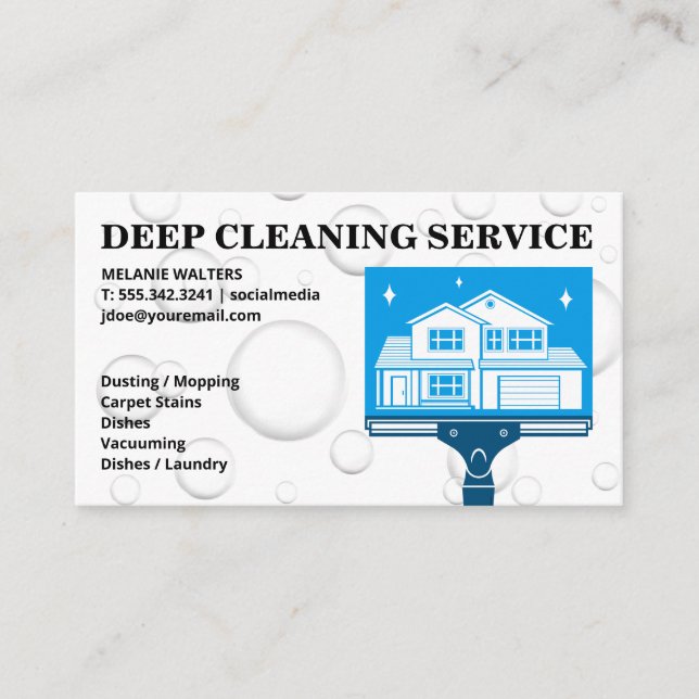 Carte De Visite Logo de Squeegee Home | Bulles de savon (Devant)