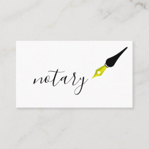 Carte De Visite Logo de stylo de l'agent notaire Écrivain de call