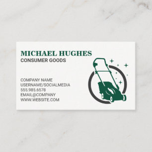 Carte De Visite Logo de tondeuse à gazon   Jardin paysager