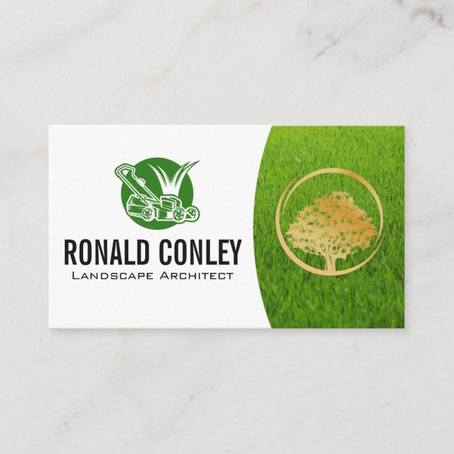 Carte De Visite Logo de tondeuse à gazon | Paysage | Gardener (Devant)