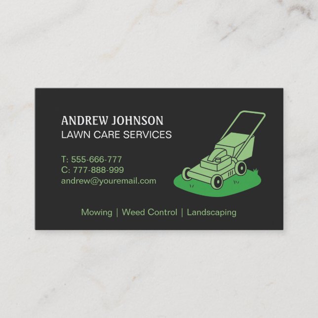 Carte De Visite Logo de tondeuse à gazon professionnel (Devant)