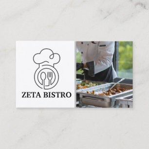 Carte De Visite Logo de traiteur   Personnel servant un buffet