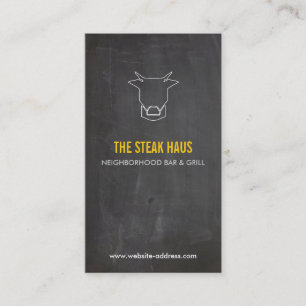 Carte De Visite LOGO DE VACHE À LA MAIN pour Restaurants, Chefs, P