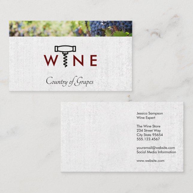 Carte De Visite Logo de vis à vis | Vignoble (Devant / Derrière)