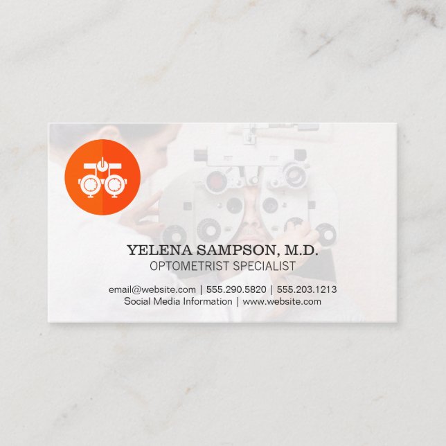Carte De Visite Logo de vision optométrique | Lunettes de prescrip (Devant)