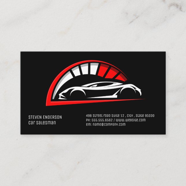 Carte De Visite Logo de voiture de sport | Auto (Devant)