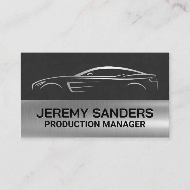 Carte De Visite Logo de voiture en métal élégant (Devant)