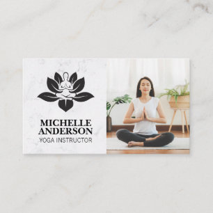 Carte De Visite Logo de yoga Femme assise en train de méditer