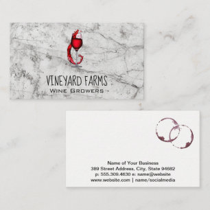 Carte De Visite Logo d'éclaboussure en verre de vin   Marbre