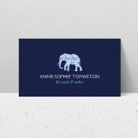 Logo d'éléphant à motif bleu vintage