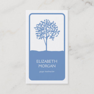 Carte De Visite LOGO d'EMBLÈME d'ARBRE dans BLEU-CLAIR