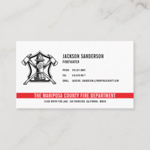 Carte De Visite Logo d'employé du service des incendies de pompier