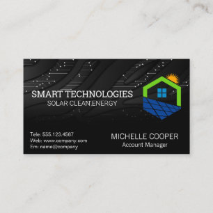 Carte De Visite Logo d'énergie solaire Technologie