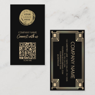 Carte De Visite Logo d'entreprise Code QR Art Déco