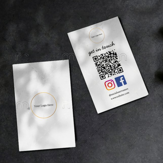 Carte De Visite Logo d'entreprise | Code QR moderne Modèle social (Créateur téléchargé)