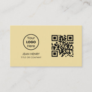 Carte De Visite Logo d'entreprise de code QR personnalisé   Profes
