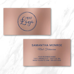 Carte De Visite Logo d'entreprise de technicien en onglerie Rose G