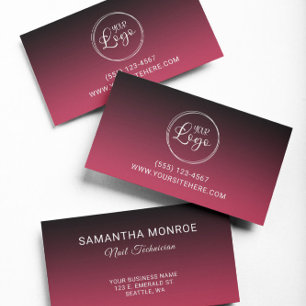 Carte De Visite Logo d'entreprise Dégradé de rouge magenta noir