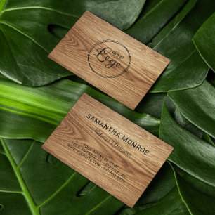 Carte De Visite Logo d'entreprise en bois de chêne Photo