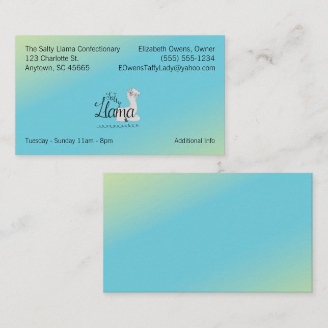 Carte De Visite Logo d'entreprise et informations Soft Pastel (Devant / Derrière)