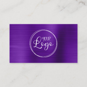 Carte De Visite Logo d'entreprise Faux Violet Violet Ombre Foil