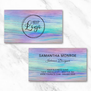 Carte De Visite Logo d'entreprise Licorne Ombré Bois