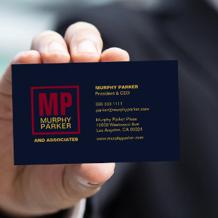 Carte De Visite Logo d'entreprise Marine Bourgogne Gold Carré Mono