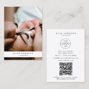 Carte De Visite Logo d'entreprise moderne Beauté Salon Lashes Phot