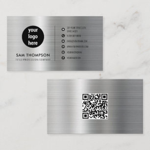 Carte De Visite Logo d'entreprise Moderne minimaliste QR Code Arge